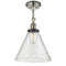 Cone Semi-Flush Mount shown in the Polished Nickel finish with a Seedy shade