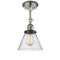 Cone Semi-Flush Mount shown in the Polished Nickel finish with a Seedy shade