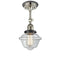 Oxford Semi-Flush Mount shown in the Polished Nickel finish with a Clear shade