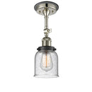 Bell Semi-Flush Mount shown in the Polished Nickel finish with a Seedy shade