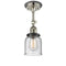 Bell Semi-Flush Mount shown in the Polished Nickel finish with a Seedy shade