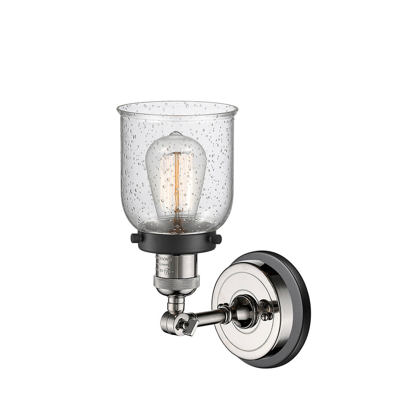 Innovations Lighting Small Bell 1 Light Semi-Flush Mount Part Of The Franklin Restoration Collection 201FBP-PNBK-G54