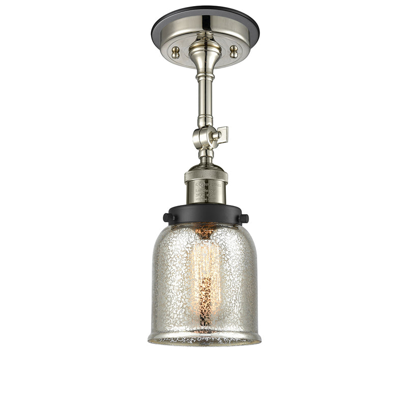 Bell Semi-Flush Mount shown in the Polished Nickel finish with a Silver Plated Mercury shade