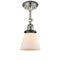 Cone Semi-Flush Mount shown in the Polished Nickel finish with a Matte White shade