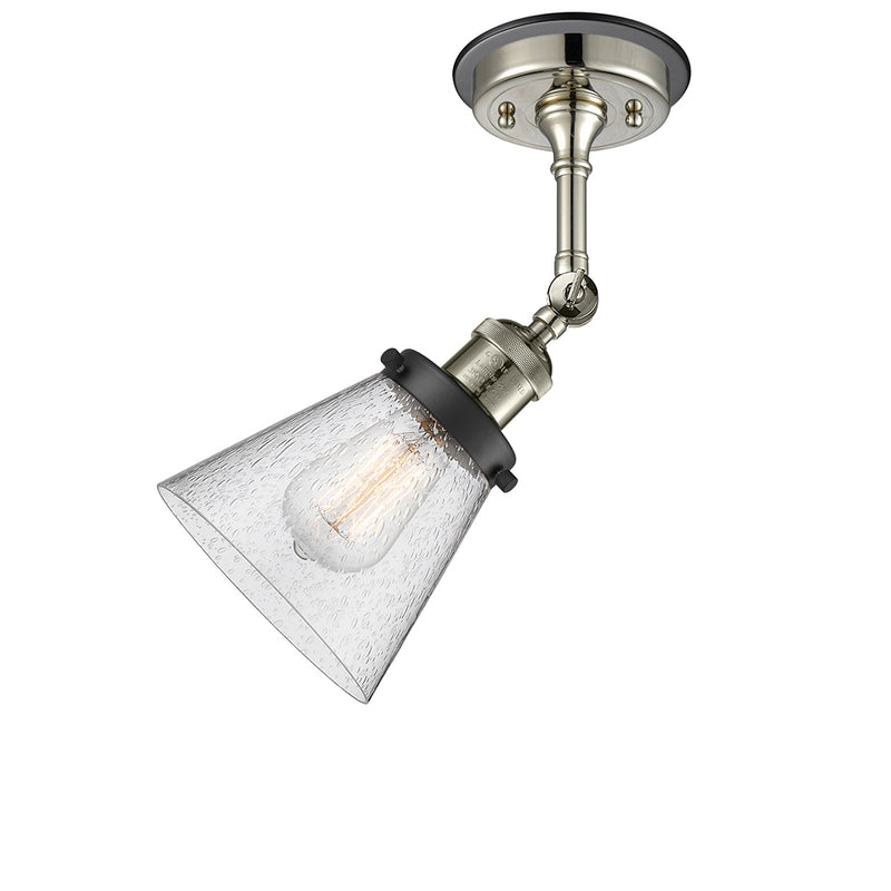 Innovations Lighting Small Cone 1 Light Semi-Flush Mount Part Of The Franklin Restoration Collection 201FBP-PNBK-G64