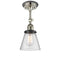 Cone Semi-Flush Mount shown in the Polished Nickel finish with a Seedy shade