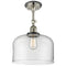 Bell Semi-Flush Mount shown in the Polished Nickel finish with a Clear shade