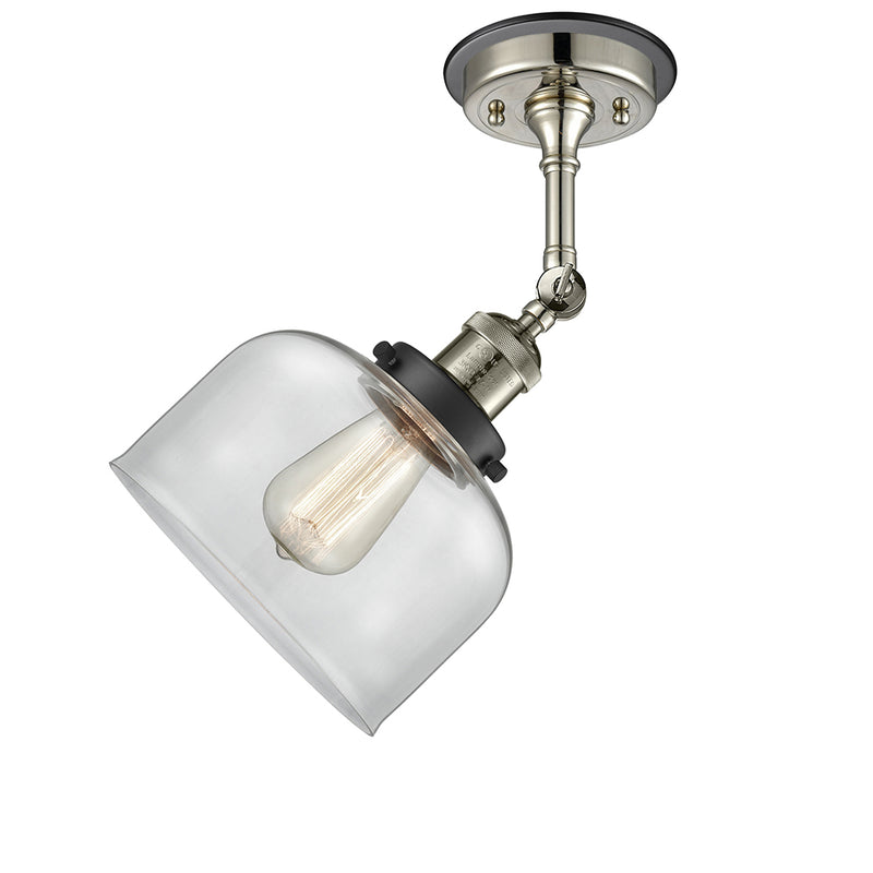 Innovations Lighting Large Bell 1 Light Semi-Flush Mount Part Of The Franklin Restoration Collection 201FBP-PNBK-G72