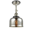 Bell Semi-Flush Mount shown in the Polished Nickel finish with a Silver Plated Mercury shade