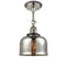 Bell Semi-Flush Mount shown in the Polished Nickel finish with a Silver Plated Mercury shade