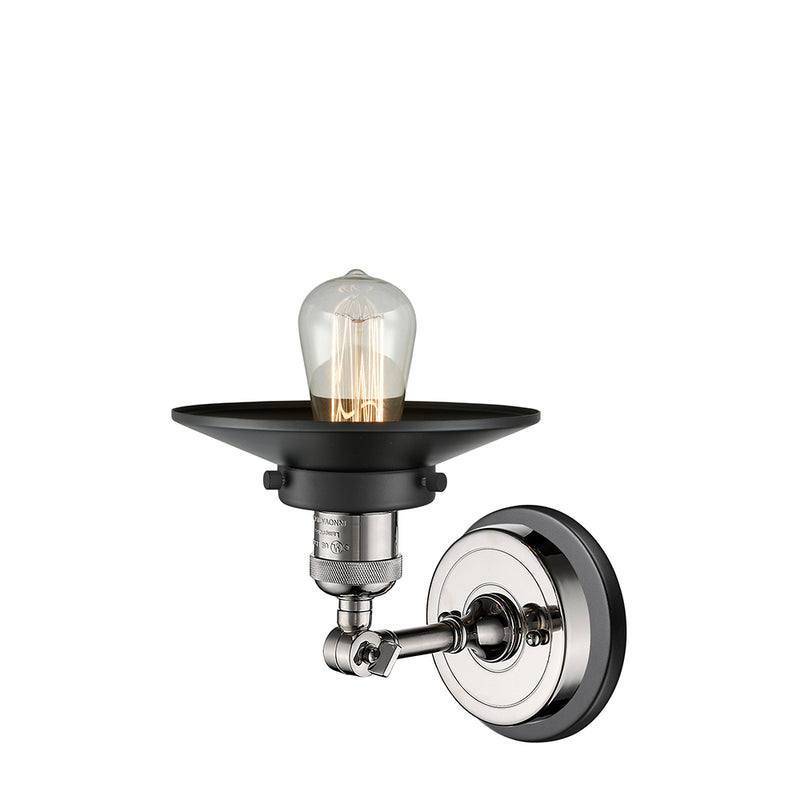 Innovations Lighting Railroad 1 Light Semi-Flush Mount Part Of The Franklin Restoration Collection 201FBP-PNBK-M6-BK