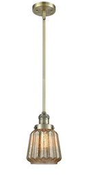 Innovations Lighting Chatham 1-100 watt 6 inch Antique Brass Mini Pendant with Mercury Fluted glass and Solid Brass Hang Straight Swivel 201SABG146