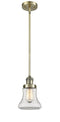 Innovations Lighting Bellmont 1-100 watt 6.5 inch Antique Brass Mini Pendant with Clear glass and Solid Brass Hang Straight Swivel 201SABG192