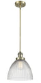 Innovations Lighting Seneca Falls 1-100 watt 10 inch Antique Brass Pendant with Halophane glass and Solid Brass Hang Straight Swivel 201SABG222