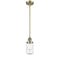 Dover Mini Pendant shown in the Antique Brass finish with a Seedy shade