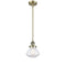 Olean Mini Pendant shown in the Antique Brass finish with a Clear shade