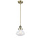 Olean Mini Pendant shown in the Antique Brass finish with a Seedy shade