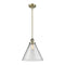 Cone Mini Pendant shown in the Antique Brass finish with a Clear shade