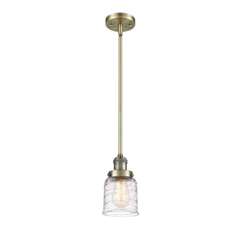 Innovations Lighting Small Bell 1 Light Mini Pendant part of the Franklin Restoration Collection 201S-AB-G513