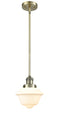 Innovations Lighting Small Oxford 1-100 watt 8 inch Antique Brass Mini Pendant with Matte White Cased glass and Solid Brass Hang Straight Swivel 201SABG531