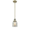 Bell Mini Pendant shown in the Antique Brass finish with a Silver Plated Mercury shade