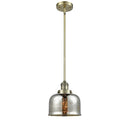 Bell Mini Pendant shown in the Antique Brass finish with a Silver Plated Mercury shade