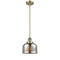 Bell Mini Pendant shown in the Antique Brass finish with a Silver Plated Mercury shade