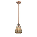 Chatham Mini Pendant shown in the Antique Copper finish with a Mercury shade