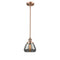 Fulton Mini Pendant shown in the Antique Copper finish with a Plated Smoke shade