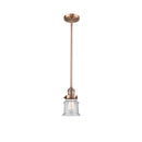 Canton Mini Pendant shown in the Antique Copper finish with a Seedy shade