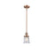 Canton Mini Pendant shown in the Antique Copper finish with a Seedy shade