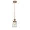 Canton Mini Pendant shown in the Antique Copper finish with a Seedy shade