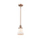 Bellmont Mini Pendant shown in the Antique Copper finish with a Matte White shade