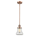 Bellmont Mini Pendant shown in the Antique Copper finish with a Clear shade