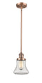 Innovations Lighting Bellmont 1-100 watt 6.5 inch Antique Copper Mini Pendant with Clear glass and Solid Brass Hang Straight Swivel 201SACG192