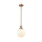 Beacon Mini Pendant shown in the Antique Copper finish with a Matte White shade