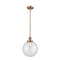 Beacon Mini Pendant shown in the Antique Copper finish with a Clear shade