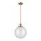 Beacon Mini Pendant shown in the Antique Copper finish with a Clear shade