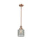 Stanton Mini Pendant shown in the Antique Copper finish with a Clear Wire Mesh shade