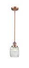 Innovations Lighting Colton 1-100 watt 8 inch Antique Copper Mini Pendant with Thick Clear Halophane glass and Solid Brass Hang Straight Swivel 201SACG302