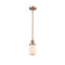 Dover Mini Pendant shown in the Antique Copper finish with a Matte White shade