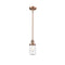 Dover Mini Pendant shown in the Antique Copper finish with a Seedy shade