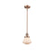 Olean Mini Pendant shown in the Antique Copper finish with a Matte White shade