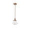 Olean Mini Pendant shown in the Antique Copper finish with a Seedy shade