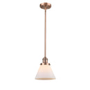 Cone Mini Pendant shown in the Antique Copper finish with a Matte White shade