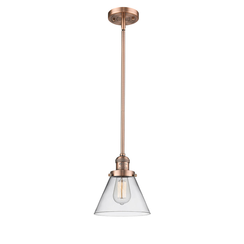 Cone Mini Pendant shown in the Antique Copper finish with a Clear shade