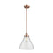 Cone Mini Pendant shown in the Antique Copper finish with a Seedy shade