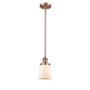 Bell Mini Pendant shown in the Antique Copper finish with a Matte White shade