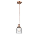 Bell Mini Pendant shown in the Antique Copper finish with a Seedy shade