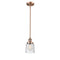 Bell Mini Pendant shown in the Antique Copper finish with a Seedy shade